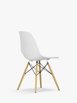 Vitra Eames RE DSW Recycled Plastic Chair, Wood Legs - view 2, Cotton White