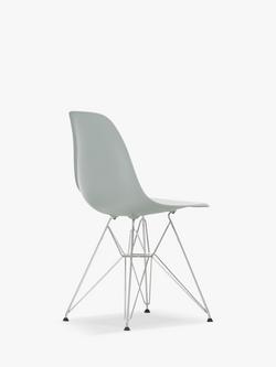 Vitra Eames RE DSR Recycled Plastic Chair, Chrome Legs - view 2, Light Grey
