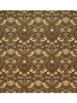William Morris At Home Strawberry Thief Velvet Furnishing Fabric, Acorn