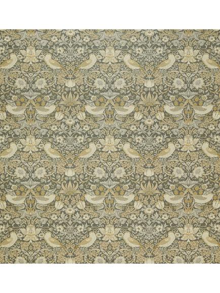 William Morris At Home Strawberry Thief Velvet Furnishing Fabric, Flint