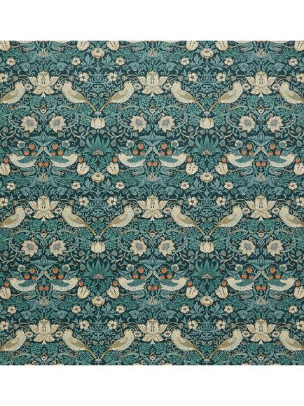 William Morris At Home Strawberry Thief Velvet Furnishing Fabric, Indigo