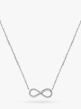 DPT Antwerp Infinity Diamond Pendant Necklace, Silver