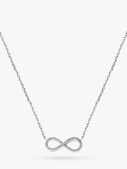 DPT Antwerp Infinity Diamond Pendant Necklace, Silver, Silver