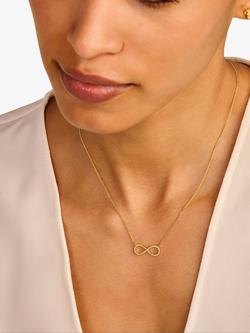 DPT Antwerp Infinity Diamond Pendant Necklace, Silver - view 2, Silver