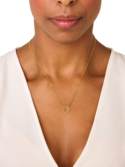 DPT Antwerp Mars Diamond Pendant Necklace, Gold - view 2, Gold