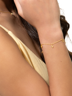 DPT Antwerp Bella Vita Diamond Charm Bracelet, Gold - view 2, Gold