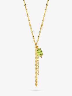 DPT Antwerp Peridot & Diamond Chain Drop Pendant Necklace, Gold/Green, Gold/Green