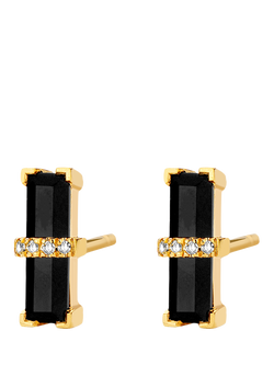 DPT Antwerp Dark Secret Onyx & Diamond Stud earrings, Gold/Black, Gold/Black