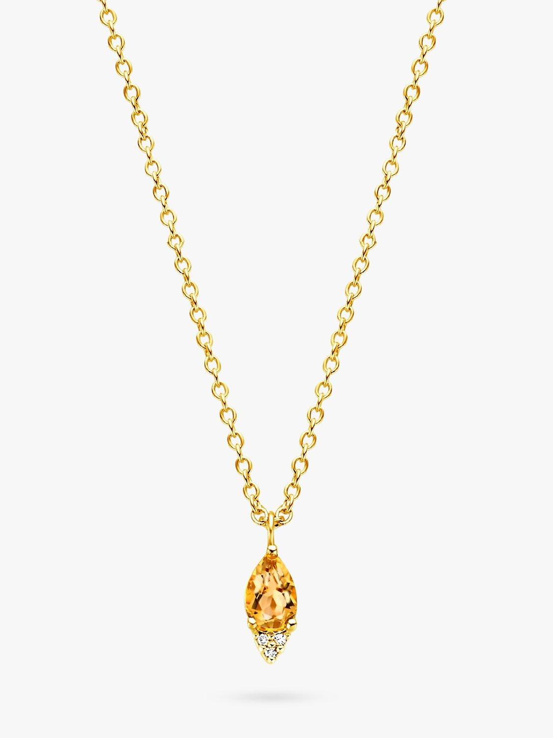 Product image 1 of 5, which shows DPT Antwerp Limone Citrine & Diamond Pendant Necklace, Gold