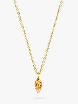 DPT Antwerp Limone Citrine & Diamond Pendant Necklace, Gold, Gold/Yellow
