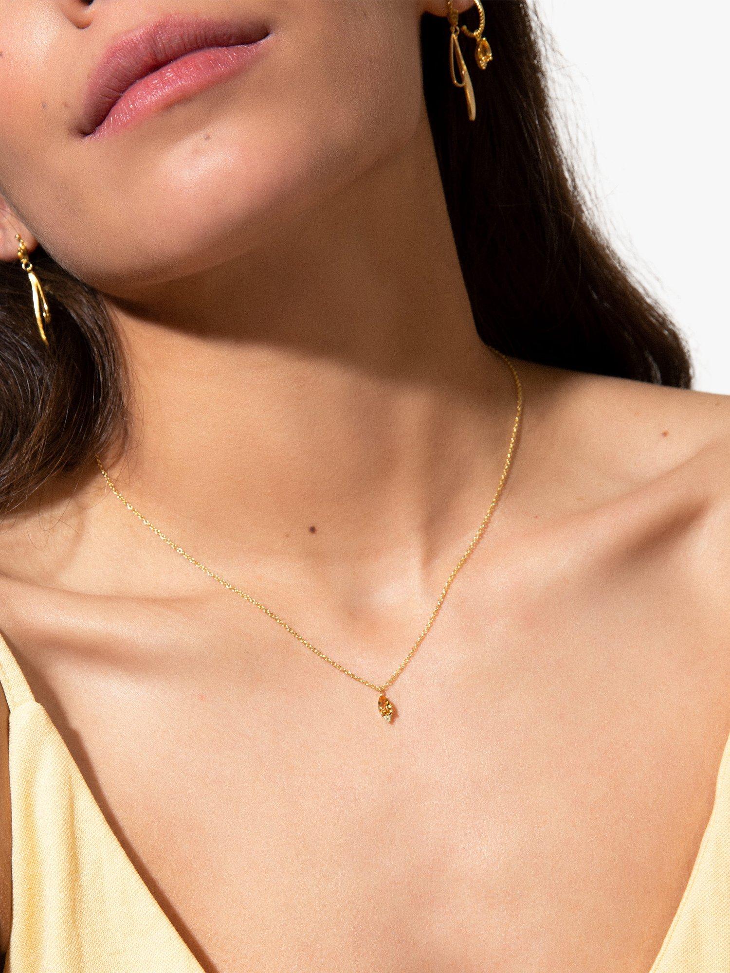 Product image 2 of 5, which shows DPT Antwerp Limone Citrine & Diamond Pendant Necklace, Gold