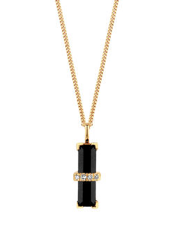 DPT Antwerp Dark Secrets Onyx Pendant Necklace, Gold, Gold