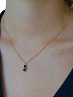 DPT Antwerp Dark Secrets Onyx Pendant Necklace, Gold - view 2, Gold