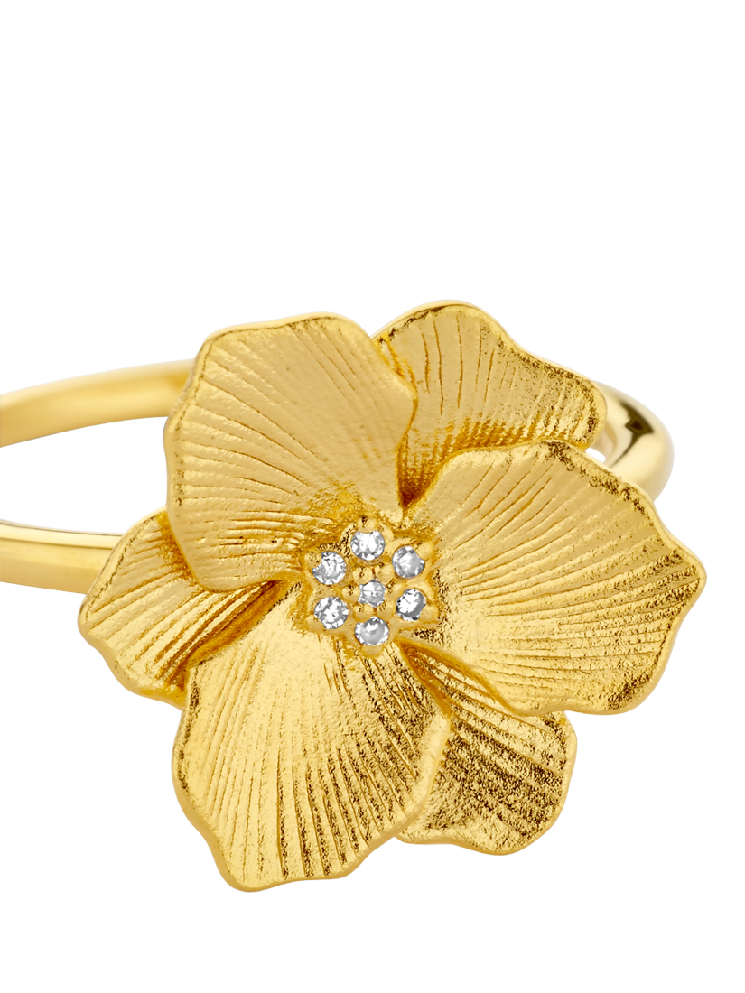 DPT Antwerp Diamond Heart Jasmine Flower Ring, Gold, P