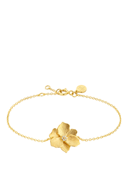 DPT Antwerp Diamond Jasmine Flower Chain Bracelet, Gold, Gold