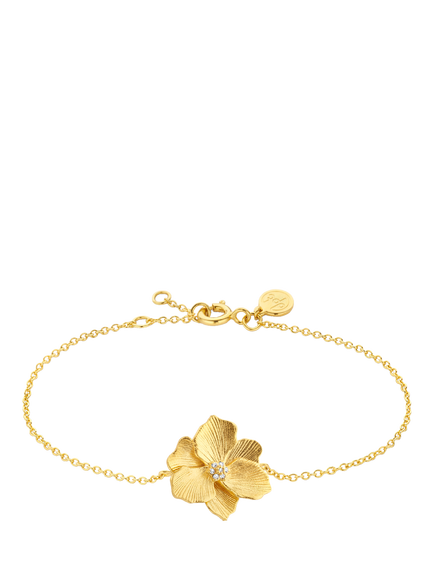 DPT Antwerp Diamond Jasmine Flower Chain Bracelet, Gold, Gold