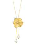 DPT Antwerp Diamond & Pearl Jasmine Flower Pendant Necklace, Gold