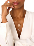 DPT Antwerp Diamond & Pearl Jasmine Flower Pendant Necklace, Gold