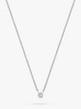 DPT Antwerp First Round Diamond Pendant Necklace, Silver