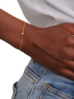 DPT Antwerp First Round Diamond Chain Bracelet - view 2, Gold