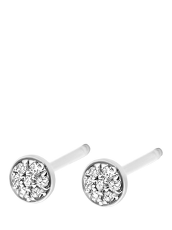 DPT Antwerp First Round Diamond Stud Earrings, Silver