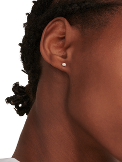 DPT Antwerp First Round Diamond Stud Earrings - view 2, Silver