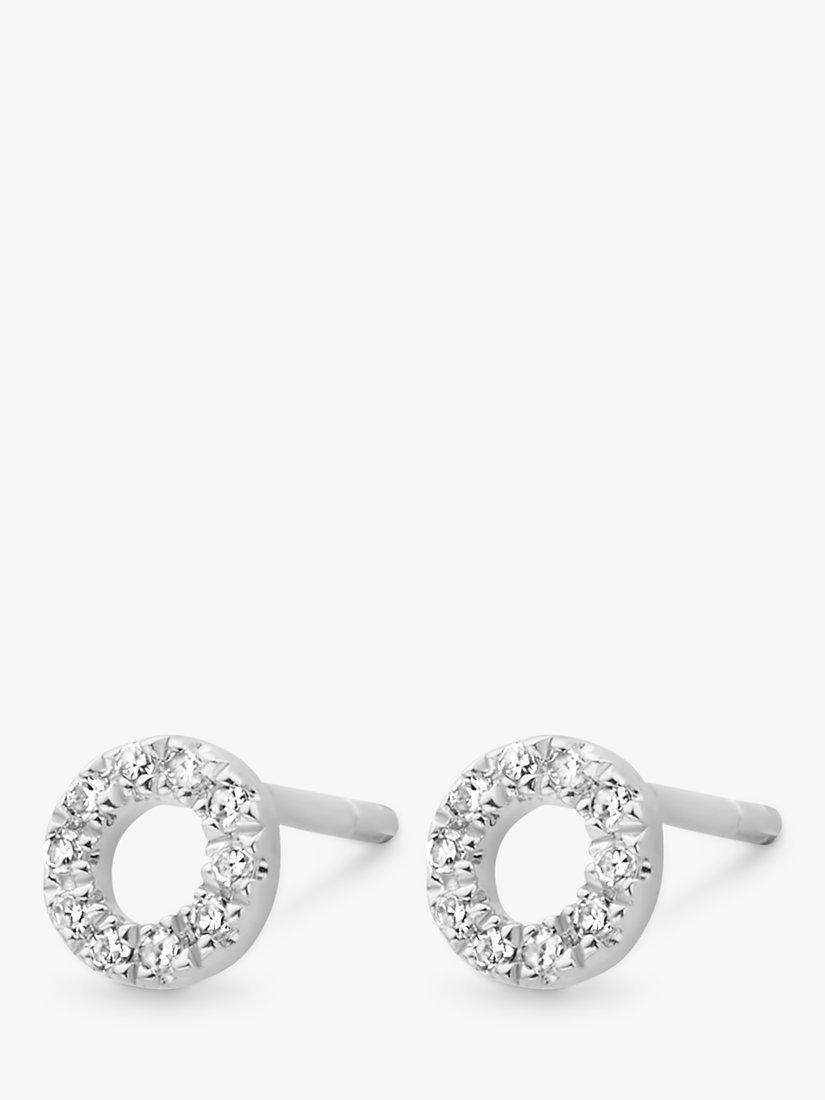 Product image 1 of 4, which shows DPT Antwerp Small Circle of Life Stud Earrings, Silver