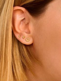 DPT Antwerp Small Circle of Life Stud Earrings - view 2, Silver