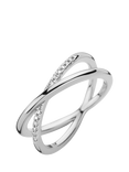 DPT Antwerp Diamond Crossover Ring, Silver