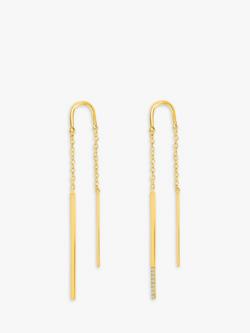 DPT Antwerp Double Linea Drop Earrings, Gold