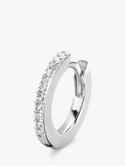 DPT Antwerp Diamond Huggie Hoop Single Earring, Silver, Silver