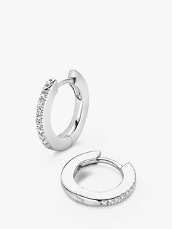 DPT Antwerp Diamond Huggie Hoop Single Earring, Silver - view 2, Silver