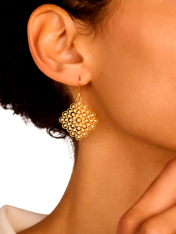 DPT Antwerp Blessed Diamond Statement Drop Earrings, Gold - view 2, Gold
