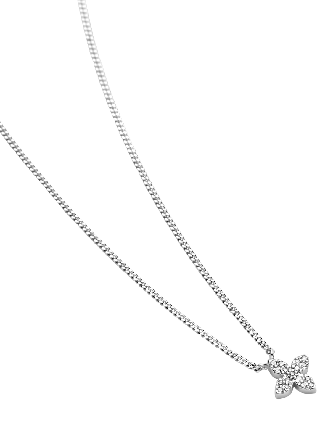 Product image 4 of 6, which shows DPT Antwerp Floral Diamond Pendant Necklace, Silver