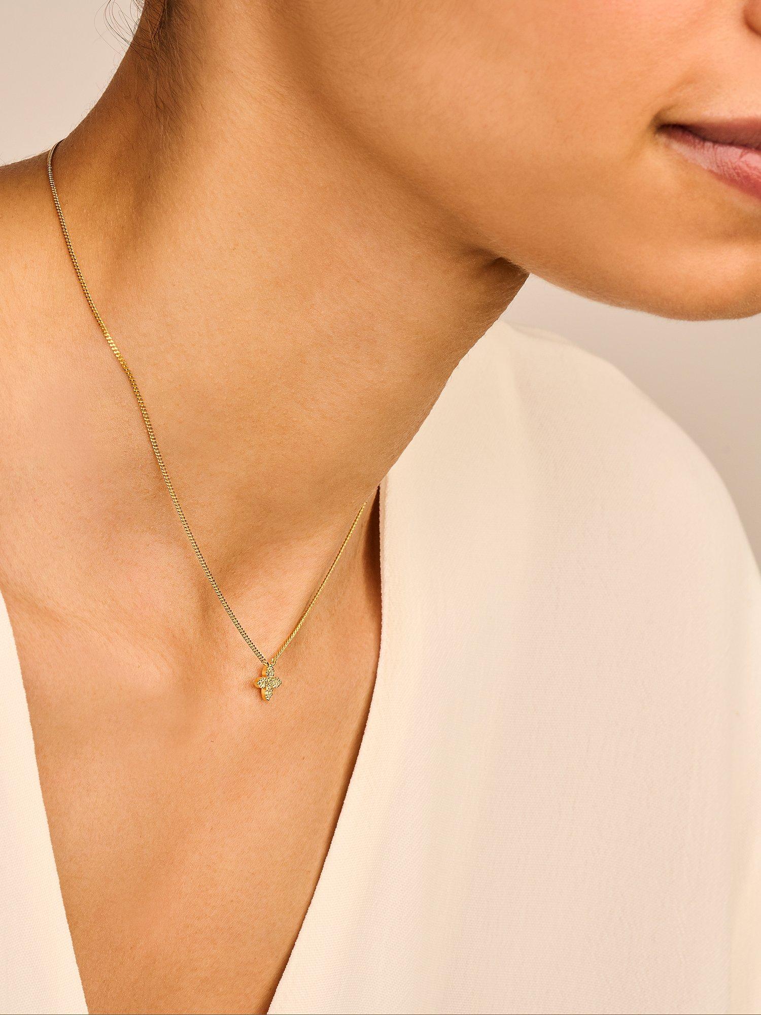 Product image 5 of 6, which shows DPT Antwerp Floral Diamond Pendant Necklace, Silver