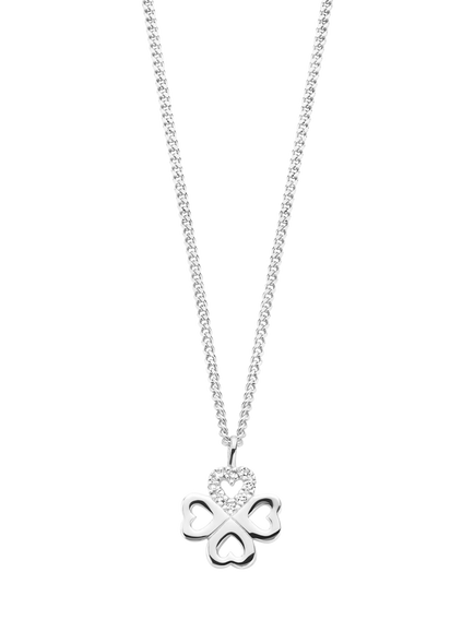 DPT Antwerp Chance Diamond Pendant Necklace, Silver, Silver