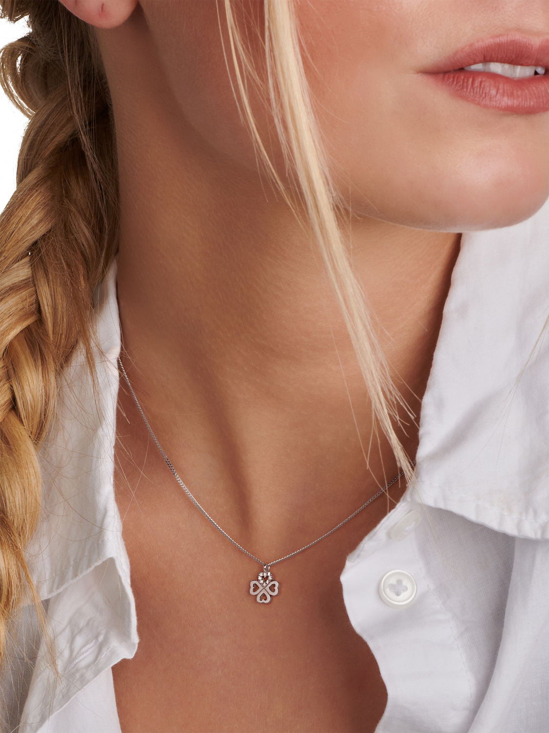Product image 2 of 4, which shows DPT Antwerp Chance Diamond Pendant Necklace, Silver