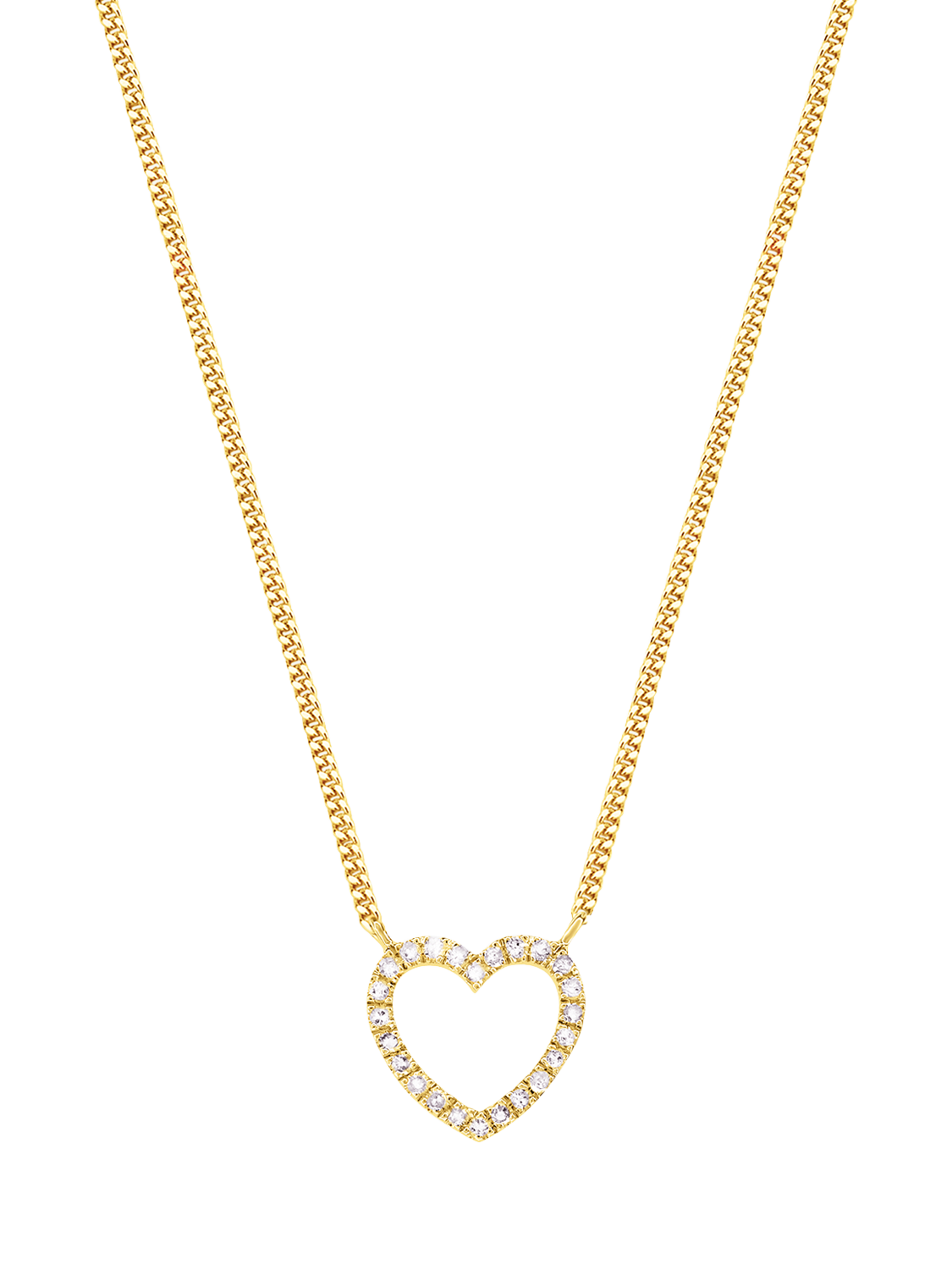 Product image 1 of 6, which shows DPT Antwerp Heart of Diamonds Pendant Necklace, Gold