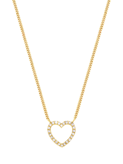 DPT Antwerp Heart of Diamonds Pendant Necklace, Gold, Gold
