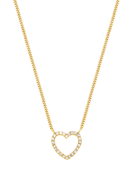 DPT Antwerp Heart of Diamonds Pendant Necklace, Gold, Gold