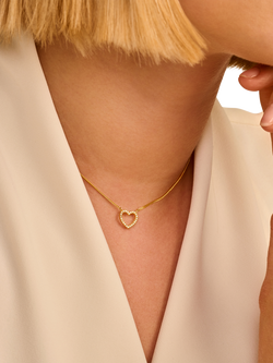 DPT Antwerp Heart of Diamonds Pendant Necklace, Gold - view 2, Gold