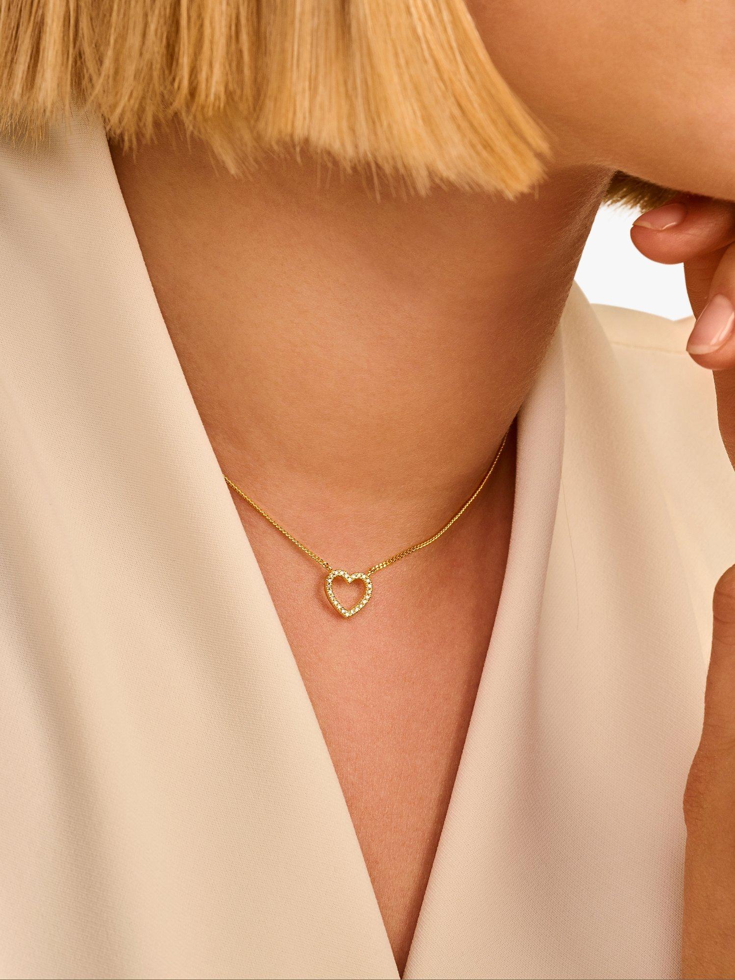 Product image 4 of 6, which shows DPT Antwerp Heart of Diamonds Pendant Necklace, Gold