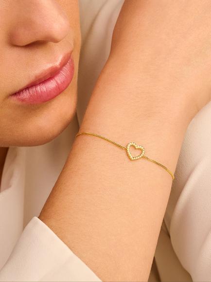 DPT Antwerp Heart of Diamonds Chain Bracelet - view 2, Gold