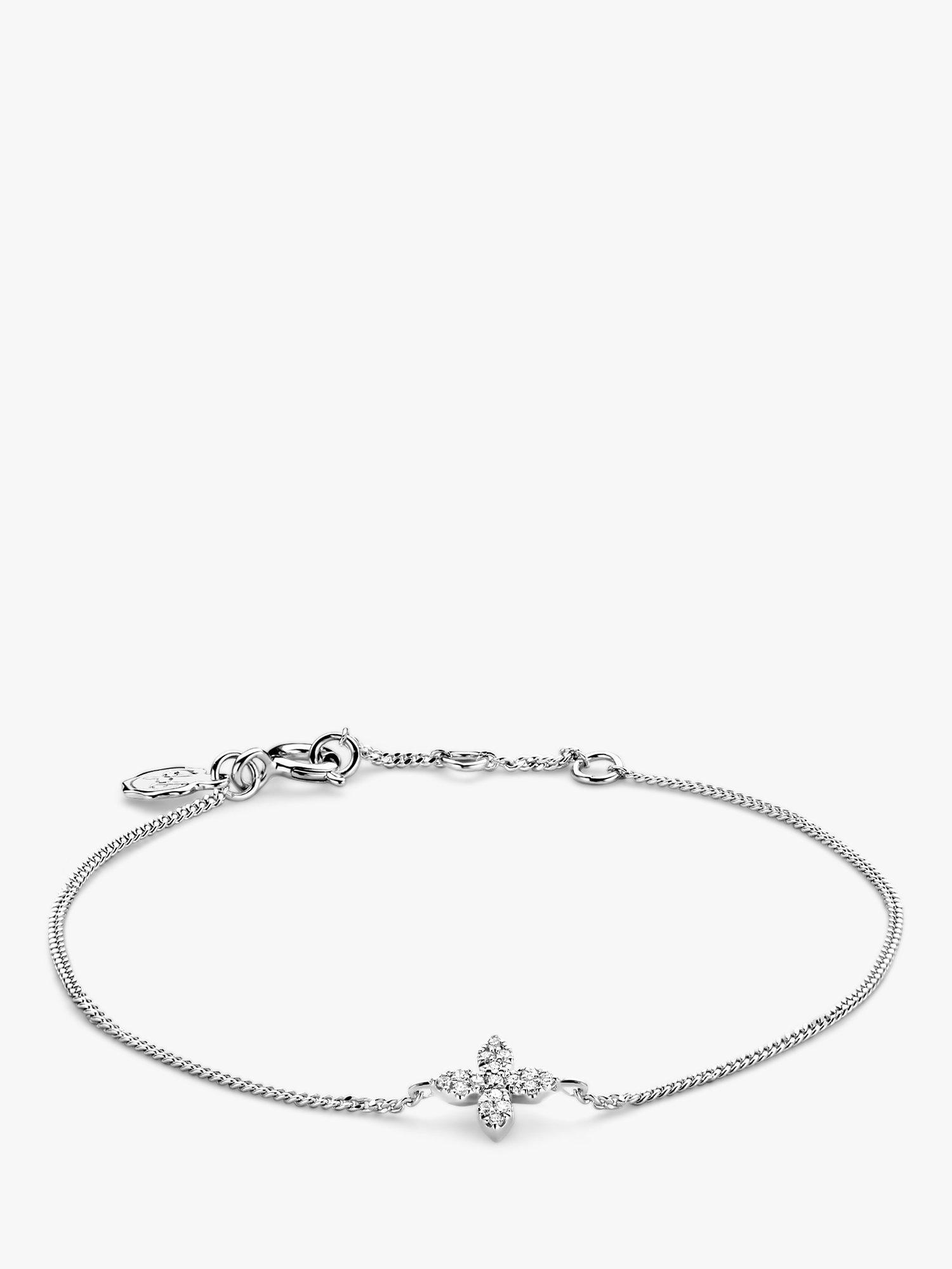 Product image 1 of 3, which shows DPT Antwerp Floral Diamond Bracelet, Silver