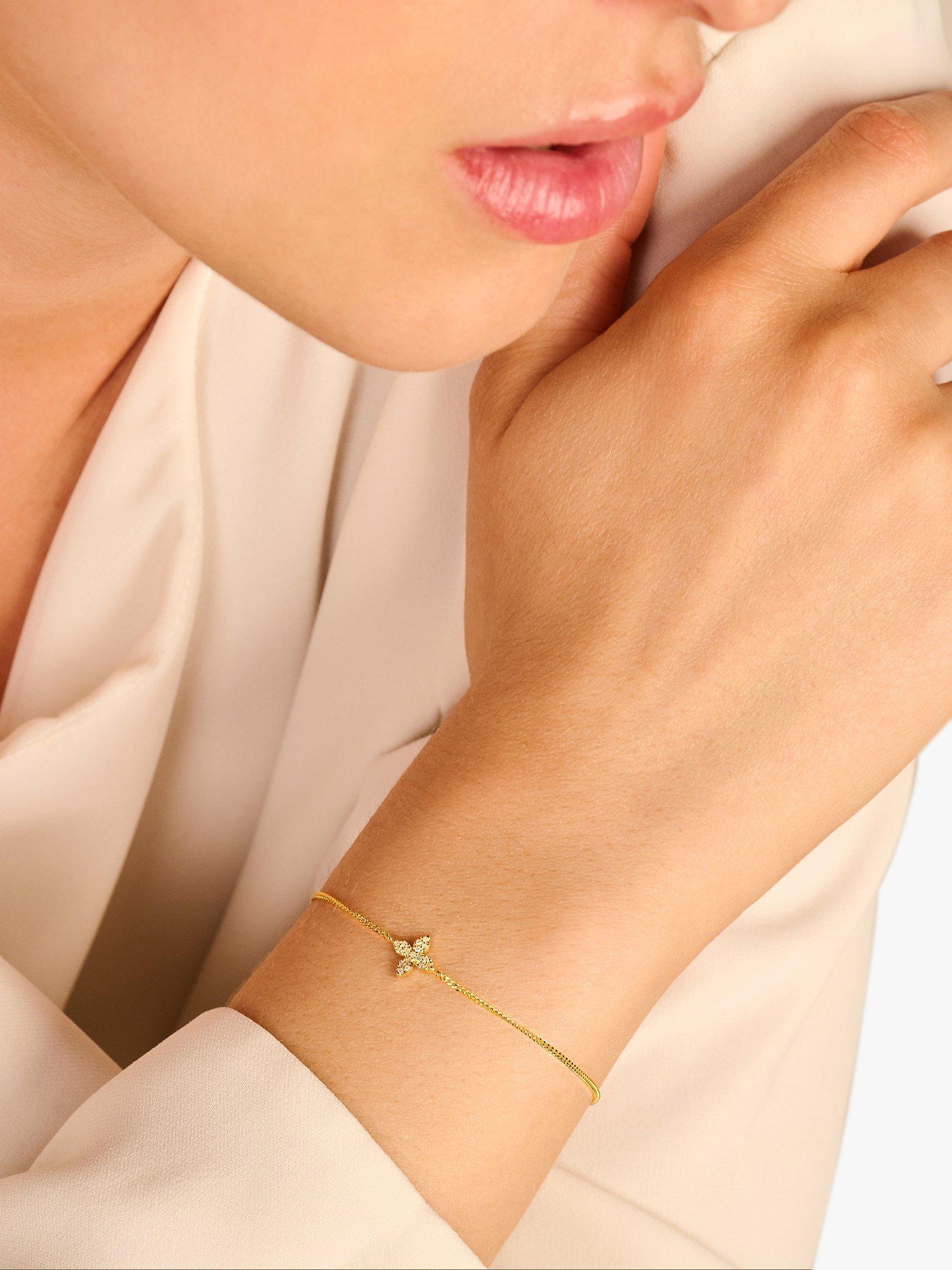 Product image 2 of 3, which shows DPT Antwerp Floral Diamond Bracelet, Silver