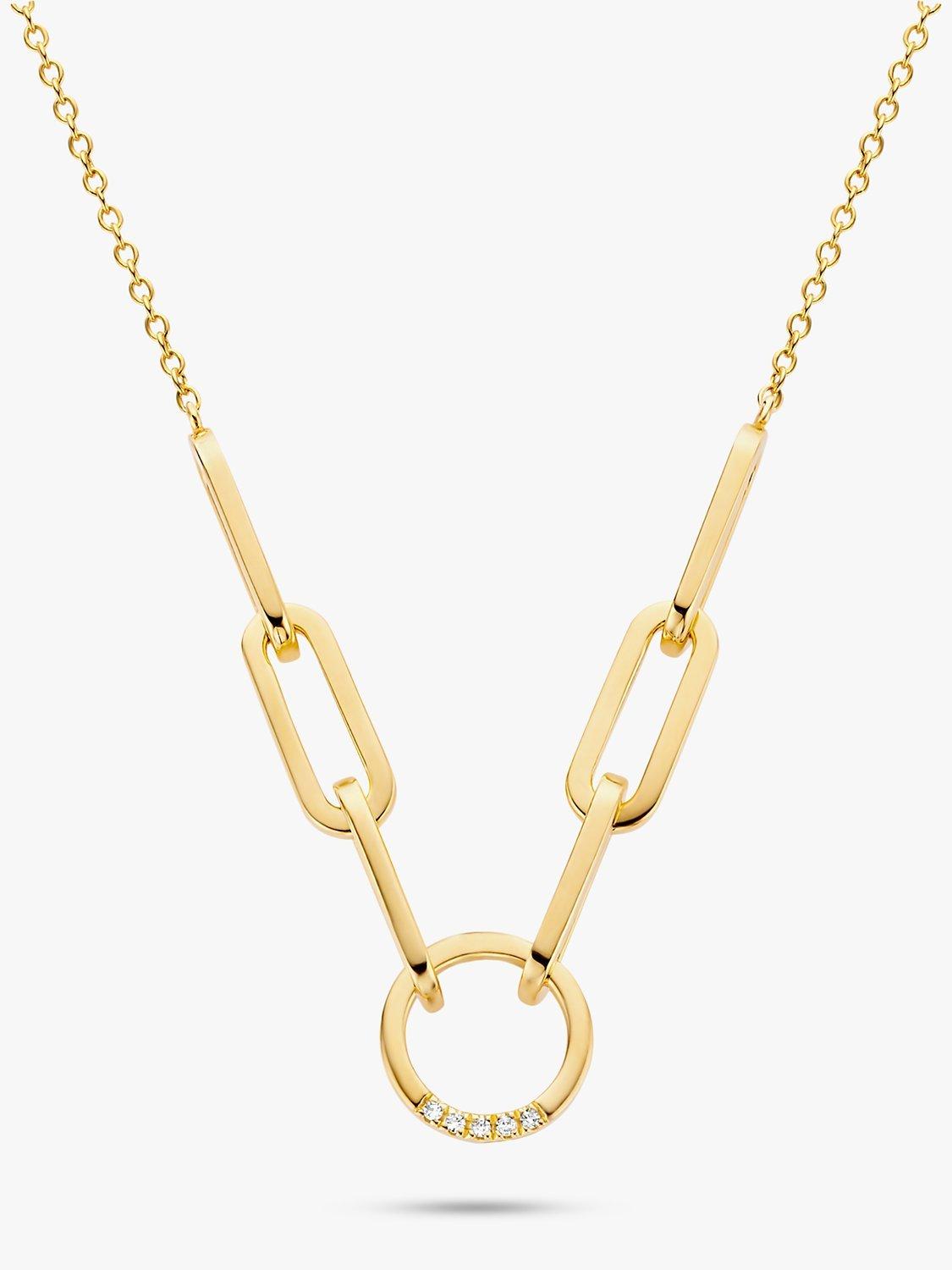 Product image 1 of 3, which shows DPT Antwerp Break Away Diamond Link Necklace, Gold