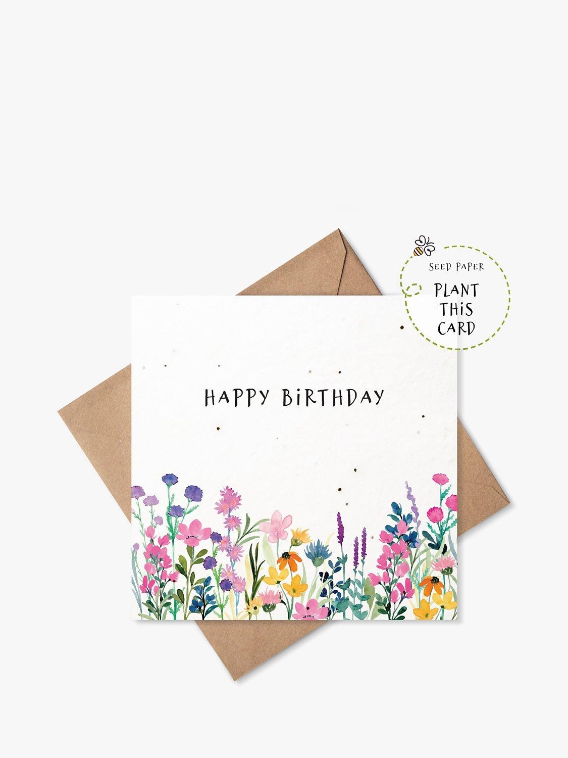 Little Green Paper Shop Wildflowers Happy Birthday Card