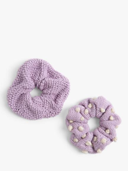 Wool Couture Scrunchie Duo Knitting Kit, Lilac