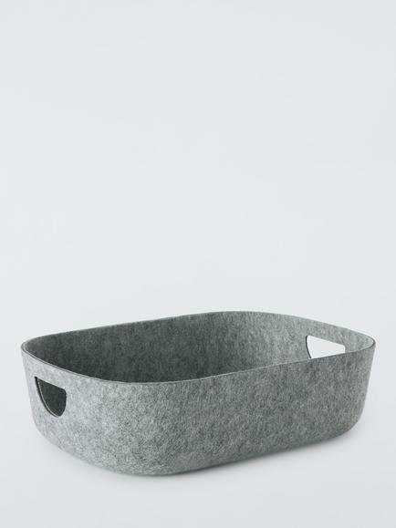 John Lewis Felt Storage Tray, Grey, Grey