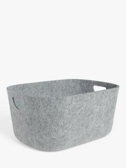 John Lewis Felt Storage Basket, Medium, Grey
